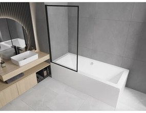 Mexen Alex fix vaňová zástena 5 mm, 1-pevné krídlo, 80x140 cm, sklo číre, čierna, 893-080-000-70-70