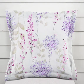 Biante Dekoračná obliečka na vankúš s lemom Leona LN-090 Fialové a ružové kvety 60 x 60 cm