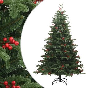 Umelý výklopný vianočný stromček so šiškami a bobuľami 180 cm 358376