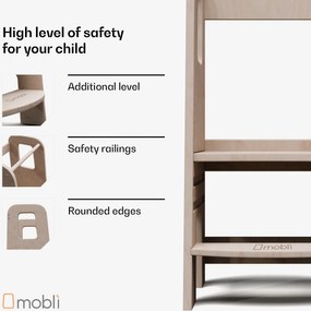Mobli Ully Montessori, učebná veža, MDF, 40,5 x 86 x 38 cm, výškovo nastaviteľná