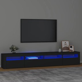 TV skrinka s LED svetlami čierna 240x35x40 cm