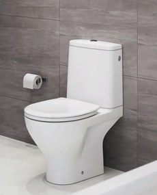 Cersanit Moduo - WC Kombi zadný odpad 3/5 CLEAN ON+WC sedátko duroplast SLIM, Biela, K116-024