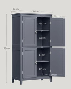 Koupelnová skříňka VASAGLE SWEDE šedá