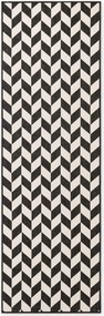 Ted Baker, Kusový koberec Ted Baker Haringey 106378 Black White, 80x200, čiernobiela, chodba / predsieň