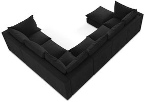 Čierna rohová pohovka (pravý roh/do tvaru "U") Manao – Makamii