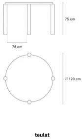 TEULAT ATLAS ROUND 120 jedálenský stôl Čierna