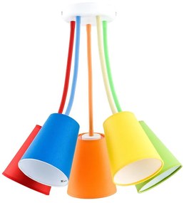 luster na tyči WIRE COLOUR 5xE27/60W/230V