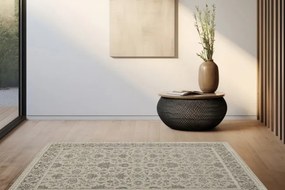 Koberec Allora Plus F346A ornament / rám, strieborný / sivý