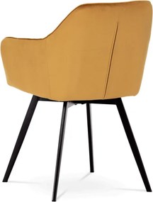 Jedálenská stolička zamatová, žltá DCH-425 YEL4