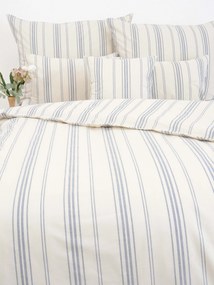 Francúzske bavlnené obliečky Natural - Prúžky modré