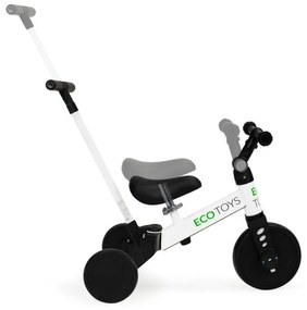 Odrážadlo/ bicykel 2 v 1 s pedálmi a vodiacou tyčou, Biele