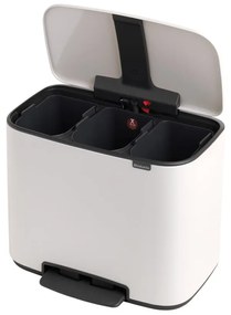 Biely nášľapný oceľový odpadkový kôš na triedený odpad 33 l Bo – Brabantia