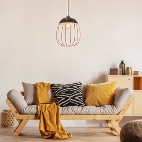 Rabalux 72034 - Luster na lanku SVENS 1xE27/60W/230V čierna/oranžová