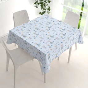 Biante Detský bavlnený štvorcový obrus Sandra SA-463 Medvedíky s balónikmi na svetlo modrom 50x50 cm