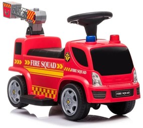 LEAN CARS Odrážadlo hasičské s rebríkom na baterky červené