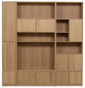 Modulárna knižnica v dekore duba v prírodnej farbe 217x243 cm Modulair – vtwonen