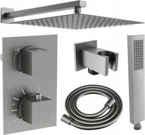 Mexen Cube DR02 podomietkový sprchový set s dažďovou sprchou 25x25 cm (6v1), grafitová, 77502DR0225-66