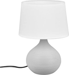 Bielo-hnedá stolová lampa z keramiky a tkaniny Reality Martin, výška 29 cm