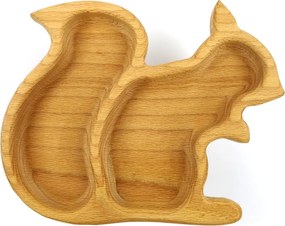AMADEA Drevená miska v tvare veveričky, masívne drevo, veľkosť 21,5x17 cm