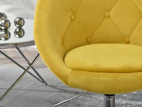 Kreslo Lush 3 (žltá + chrómová). Vlastná spoľahlivá doprava až k Vám domov. 1110238