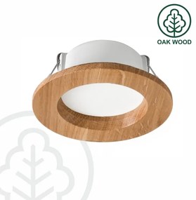 LED zapustené svietidlo WOODY SPOT LED/5,5W/230V 4000K dub pr. 10 cm