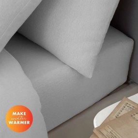 Sivá napínacia flanelová plachta 150x200 cm Brushed – Catherine Lansfield