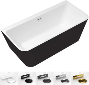 Besco Akrylátová voľne stojaca vaňa Varya BW 150x75 BESCO-Typ výpuste: Click-Clack s prepadom, čierna, BESCO-Rozmery: 150x75, BESCO-Farba: Biela/čier…