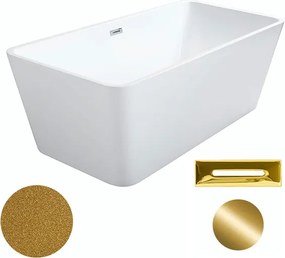 Besco Akrylátová voľne stojaca vaňa Evita Glam Z 160x80 BESCO-Typ výpuste: Click-Clack s prepadom, grafit, BESCO-Rozmery: 160x80, BESCO-Farba: Biela/…