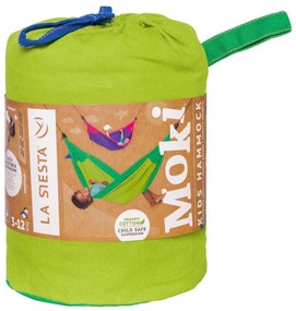 La Siesta Hojdacia sieť pre deti s uchytením MOKI - froggy, 100 % organická bavlna / výplň: 70 % polyuretán, 30 % polyester