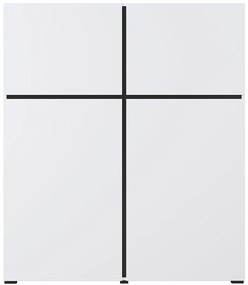 Komoda Wysoka Cross 4d biely/Čierna