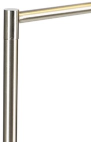 Klasická stojaca lampa oceľ s bielym nastaviteľným tienidlom - Ladas