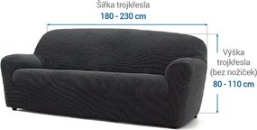 Super strečové poťahy NIAGARA antracitová trojkreslo (š. 180 - 230 cm)