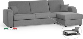 Rohová sedacia súprava na každodenné spanie LIVORNO s rozkladom, 140, sivá (penelope 22) (h12)