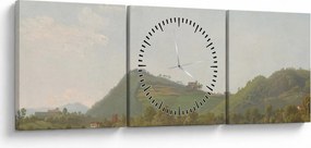 Obraz - Simon Denis,  View Near Naples, reprodukcia (s hodinami) (90x30 cm)