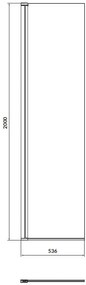 Cersanit Mille, otočná sprchová zástena typu Walk-In 50x200 cm, 8mm číre sklo, chrómový profil, S161-010