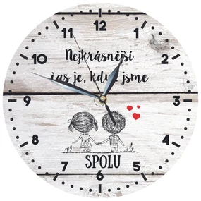 Bohemia Gifts Drevené hodiny - Pro zamilované, 24 cm