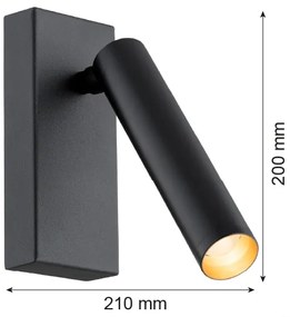 Argon 8328 - LED Nástenné bodové svietidlo RIO LED/4,2W/230V 3000K čierna