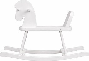 Drevený hojdací koník pre deti Baby Mix biely