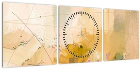 Obraz - Abstrakcia, olejomaľba (s hodinami) (90x30 cm)