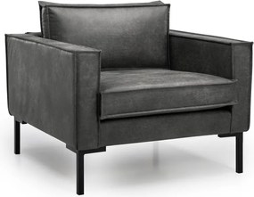 Tmavosivé kreslo z imitácie kože Rate - Scandic