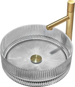 Mexen Eiva, sklenené umývadlo na dosku 39 × 39 cm, sivá, 24163966