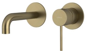 Sapho Sapho, ULTRASAN 2-prvková podomietková umývadlová batéria, hubica16cm, zlato mat, UT118VG