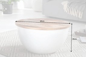 Konferenčný stolík Industrial Storage 60cm biely Mango