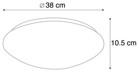 Inteligentné moderné stropné svietidlo biele 38 cm vrátane LED a RGB - Iene