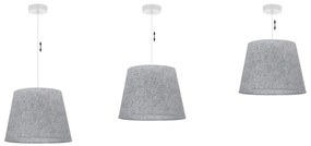 Závesné svietidlo Len1, 1x šedé textilné tienidlo, (fi 38 cm), w