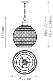 Quoizel QZ-CASABLANCA-3P-PBZ - Závesný luster na reťazi CASABLANCA 3xE27/60W/230V