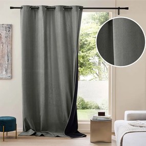 Antracitový menčestrový termo záves 140x260 cm Madison – douceur d'intérieur