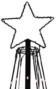 Vianočná stojaca lampa čierna 240 cm vrátane LED RGB IP44 s diaľkovým ovládaním - Nagi