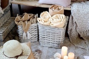 Chic Antique Prútený obal na kvetináč Square French S