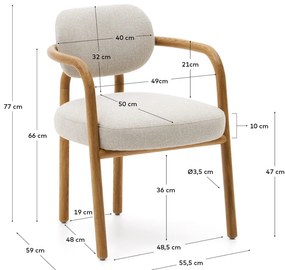 Hnedo-krémová jedálenská stolička Melqui – Kave Home